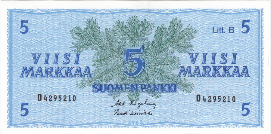 5 Markkaa 1963 Litt.B O4295210